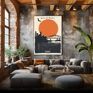 Poster Sydney Silhouettes - Reflexões da Ponte Harbor