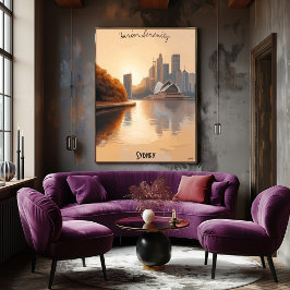 Poster Sydney Skyline minimalista - tons suaves australia