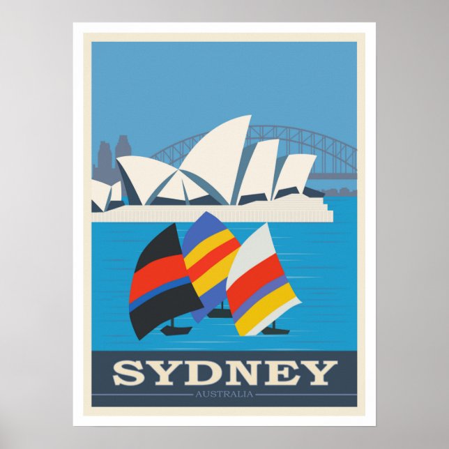Poster Sydney, Viagens vintage da Austrália (Frente)