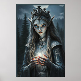 Poster Sylvarae Nightwhisper Mystic Elf Fantasy Art Print