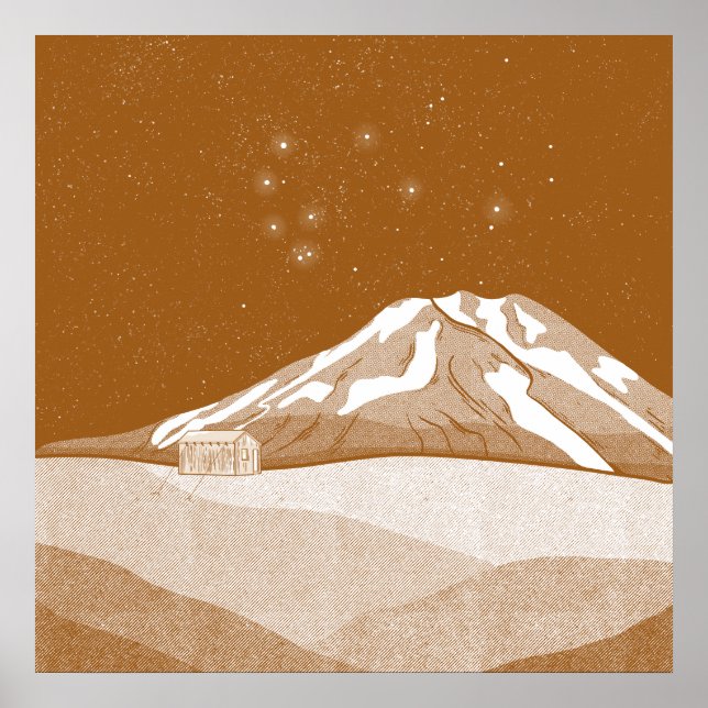 Poster Syme Hut Mount Taranaki (Frente)