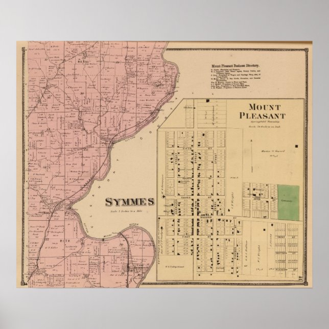 Póster Symmes Mt Pleasant, Ohio (Frente)