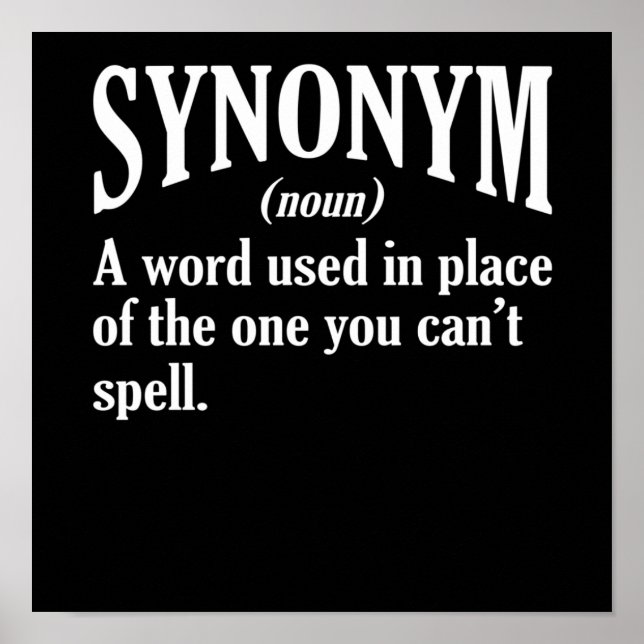 Poster Synonym Definition English Language Teacher (Frente)