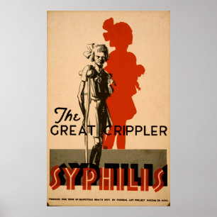 Poster Syphilis Excelente Crippler Vintage WPA Health Pos