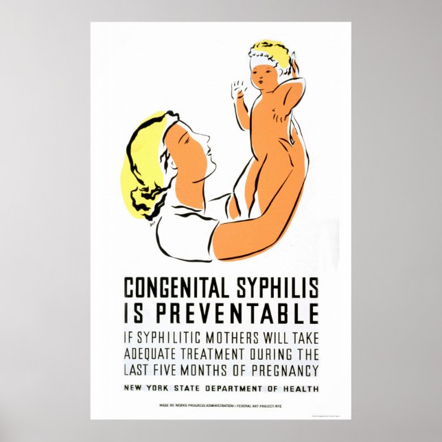 Póster Syphilis Is Preventable 1939 WPA (Frente)
