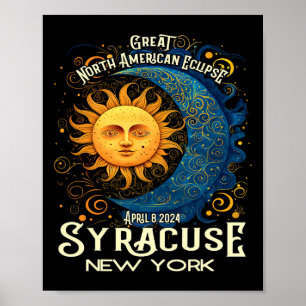 Poster Syracuse New York 2024 Total Eclipse Solar Celesti