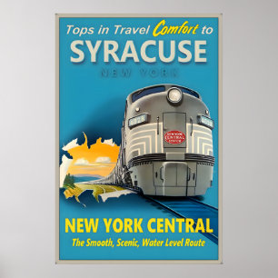 Poster Syracuse New York Central Railroad Tops em Viagens