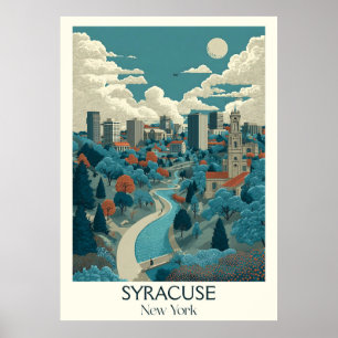 Poster Syracuse New York Vintage City Park Viagem Art