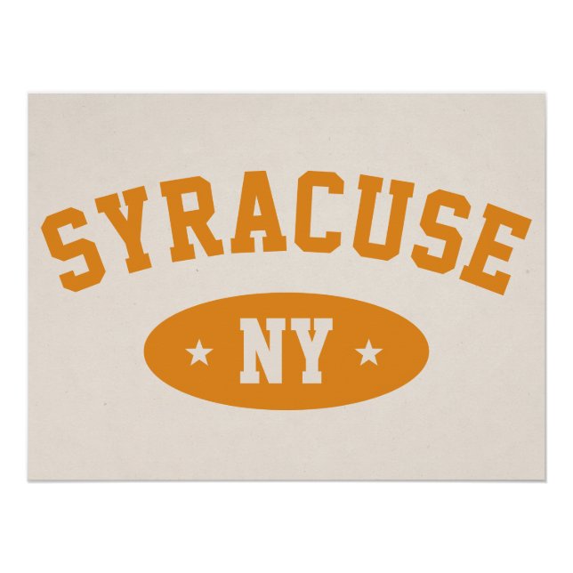 Póster Syracuse NY Vintage Varsity-Style College Poster (Frente)