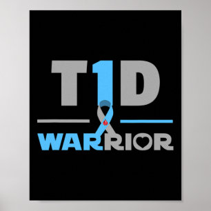 Poster T1D Citando Diversão Tipo 1 Diabetes Sensibilizaçã