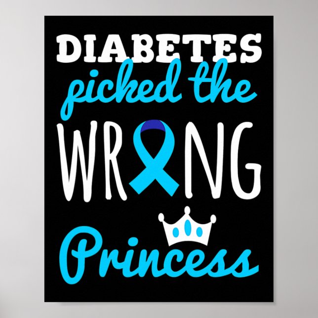 Poster T1d Consciência Princesa Meninas Diabetes Awa (Frente)