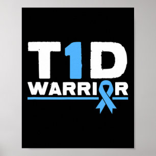 Poster T1d Guerreiro Tipo 1 Sensibilização para a diabete