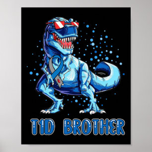 Poster T1d Irmão Tipo 1 Diabetes Fita T Dinossauro Rex