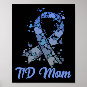 Poster T1d Mãe Tee Tipo 1 Suporte Diabetes Conhecido