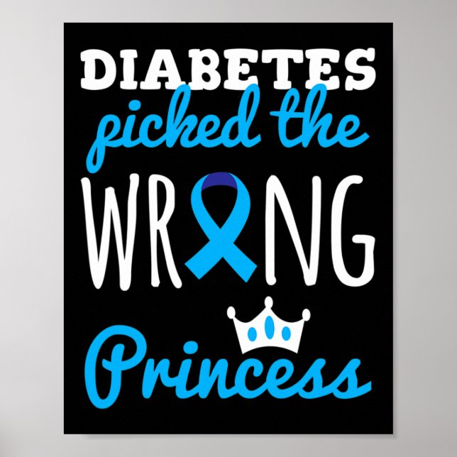 Poster T1d Sensibilização Princesa Meninas Diabéticas Fit (Frente)
