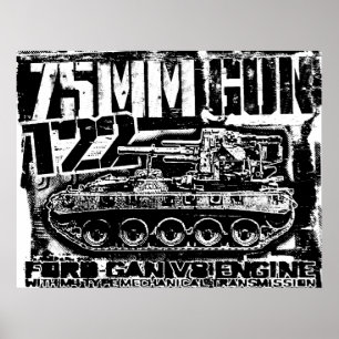 poster T22 com arma de 75 mm