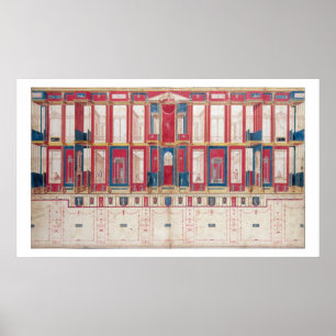 Póster T31456 estudo de um fresco romano, 1775 (w/c,