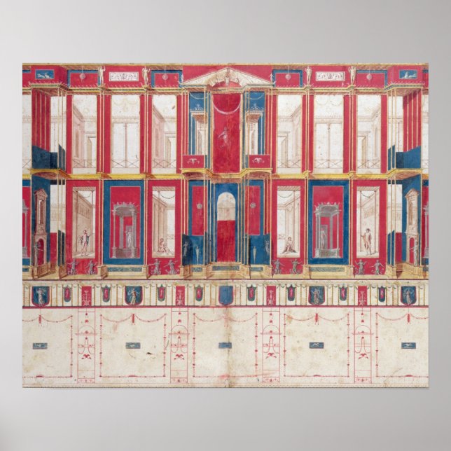 Poster T31456 Study of a Roman Fresco, 1775 (w/c, guache) (Frente)