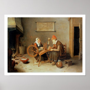 Poster T31883 um interior com uma mulher adulta em um