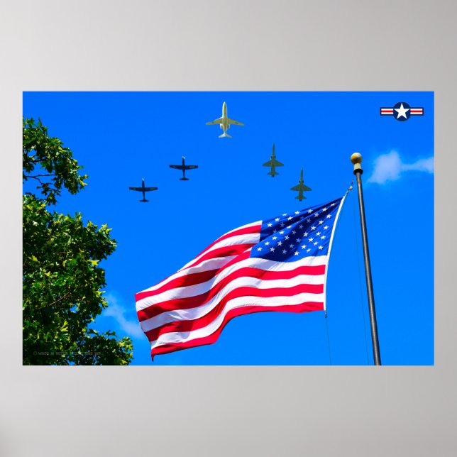 Poster T-1A, T-38C e T-6A US FLAG FLYPAST (Frente)