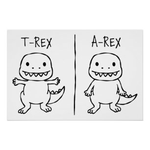 Póster T-Pose T-Rex Sketch