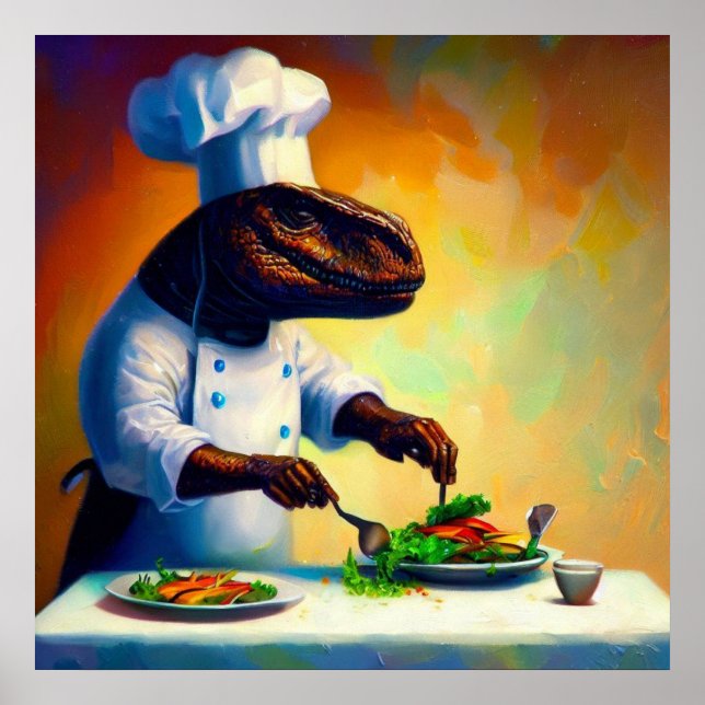 Poster T Rex Chef (Frente)
