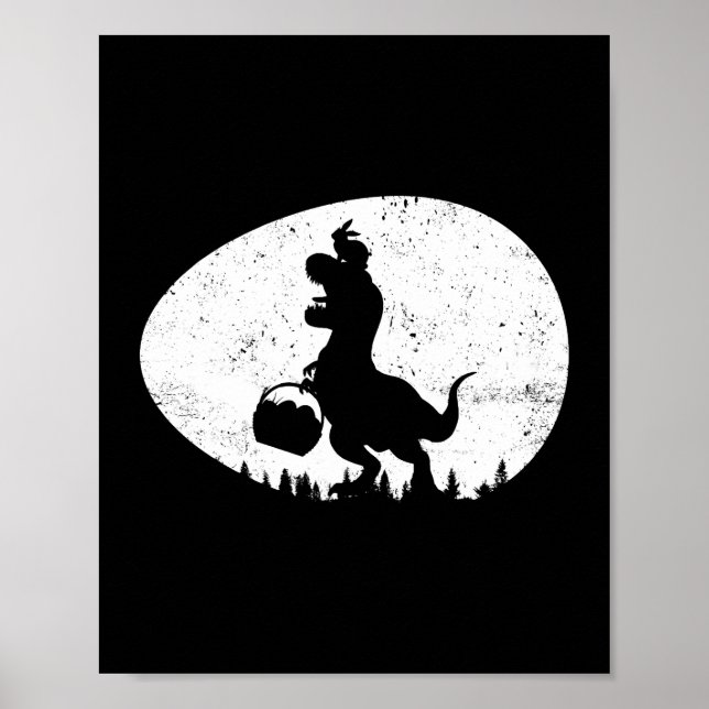 Poster T Rex Coelho Dinossauro Páscoa Miúdos De Ovos T (Frente)
