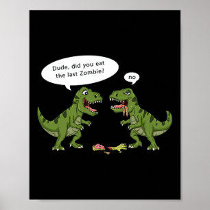 Poster T Rex Come Zombie Halloween Meninos Garotas Divert