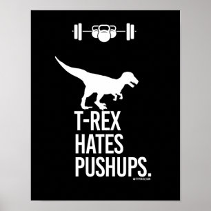 Póster T-Rex deia Pushups --    Humor do treinamento -