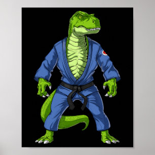 Poster T-rex Dinossaur Jiu-jitsu Judo Ninja Artes Marciai