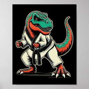 Poster T-rex Dinossaur Karate Taekwondo Artes Marciais