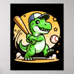 Poster T-rex Dinossauro Bate Vendendo Jogador Macio Menin