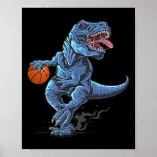 Poster T-Rex Dinossauro Engraçado Jogando Amante do Jogad