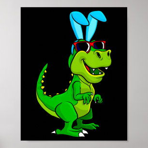 Poster T Rex Easter Bunny Dinosaur Meninas Meninas Rapari