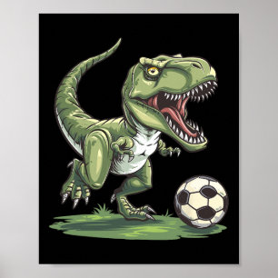 Poster T-rex Jogando Futebol Byll, Futebol Para Crianças 