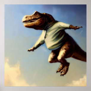 Poster T Rex Jumping