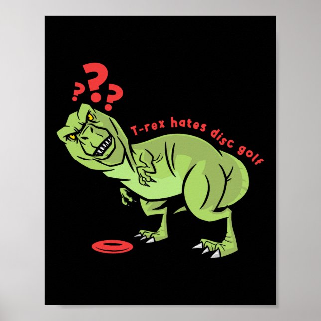 Poster T Rex Kids Disc Golf Engraçado  (Frente)