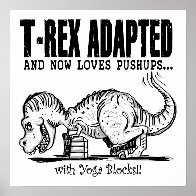 Póster T-Rex Loves Pushups (Frente)