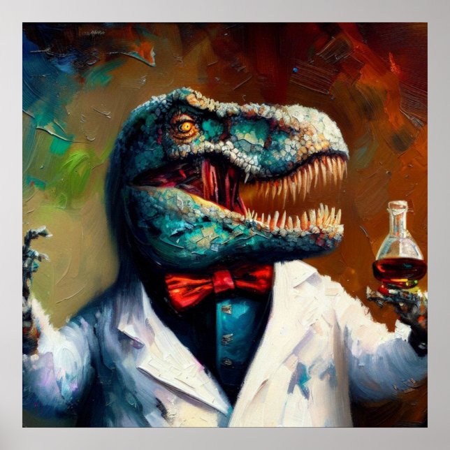Poster T Rex Mad Scientist (Frente)