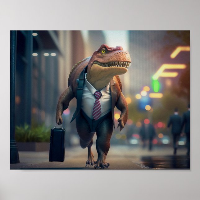 Poster T-Rex na cidade (Frente)
