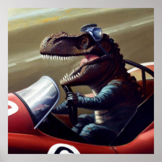Poster T Rex Racecar