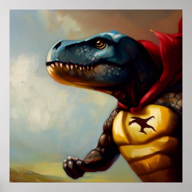 Poster T Rex Superherói (Frente)