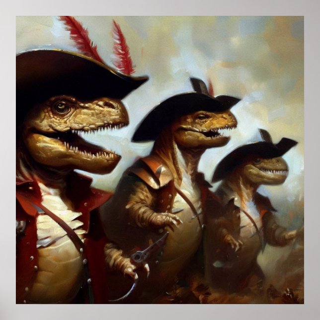 Poster T Rexs Três Mosqueteiros (Frente)