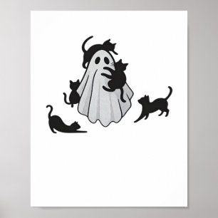 Poster T-Shirt Clássico Ghost e Gatos Negros