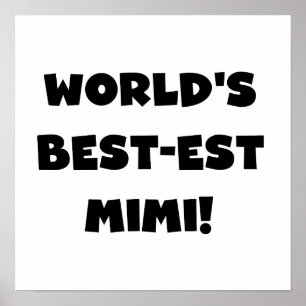 Poster T-shirt e presente pretos do texto Mimi do Melhor-