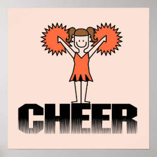 Póster T-shirt e presentes Cheerleading alaranjados