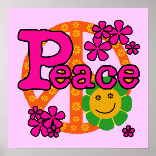 Poster t-shirt e presentes da paz do estilo 60s