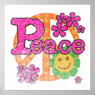 Póster T-shirt e presentes da paz do vintage