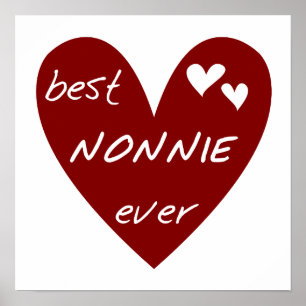 Póster T-shirt e presentes de Nonnie do coração vermelho
