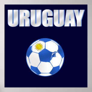 Póster T-shirt e presentes do futebol de Uruguai